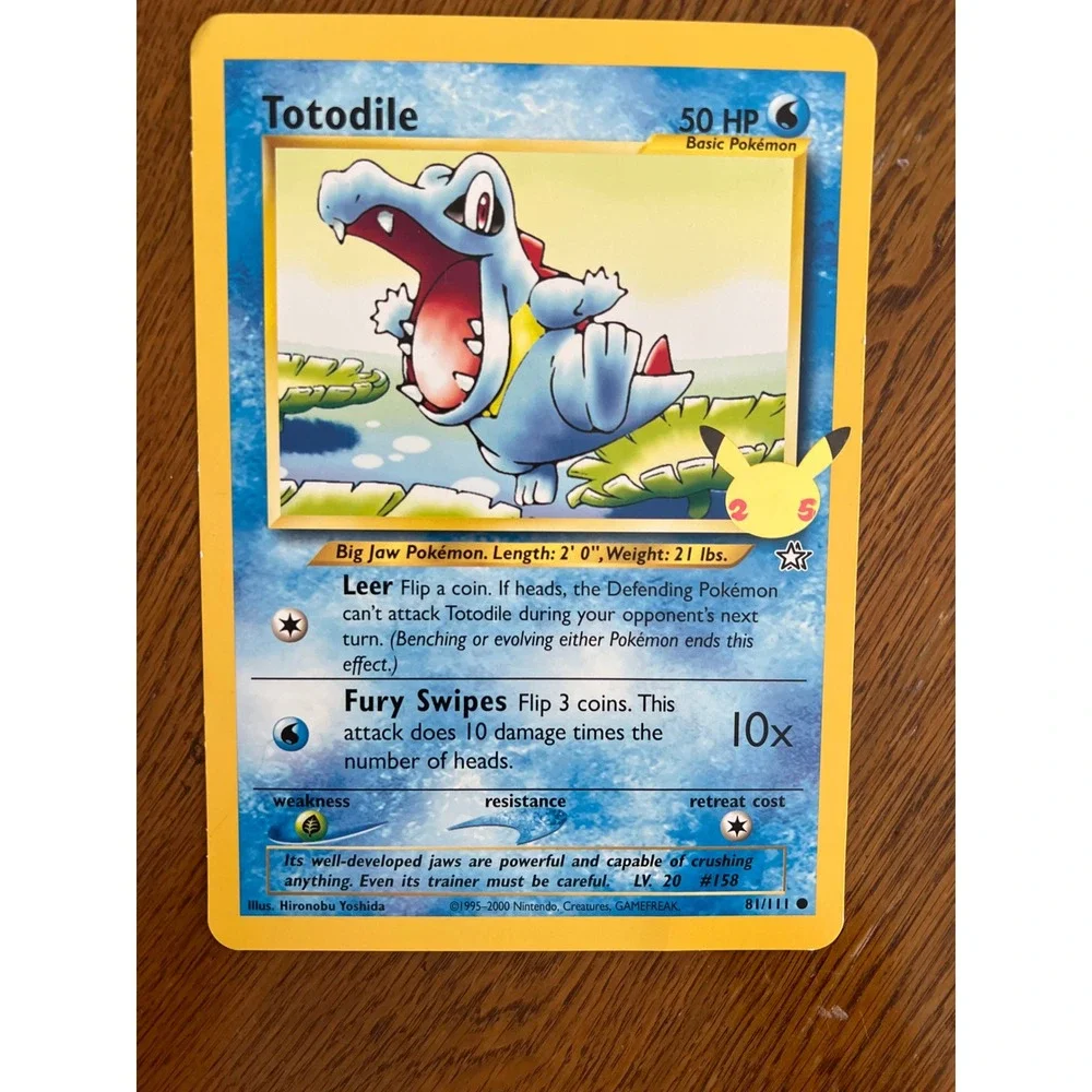 Pokemon Totodile 81/111 25th Anniversary Celebrations Jumbo Oversized Card